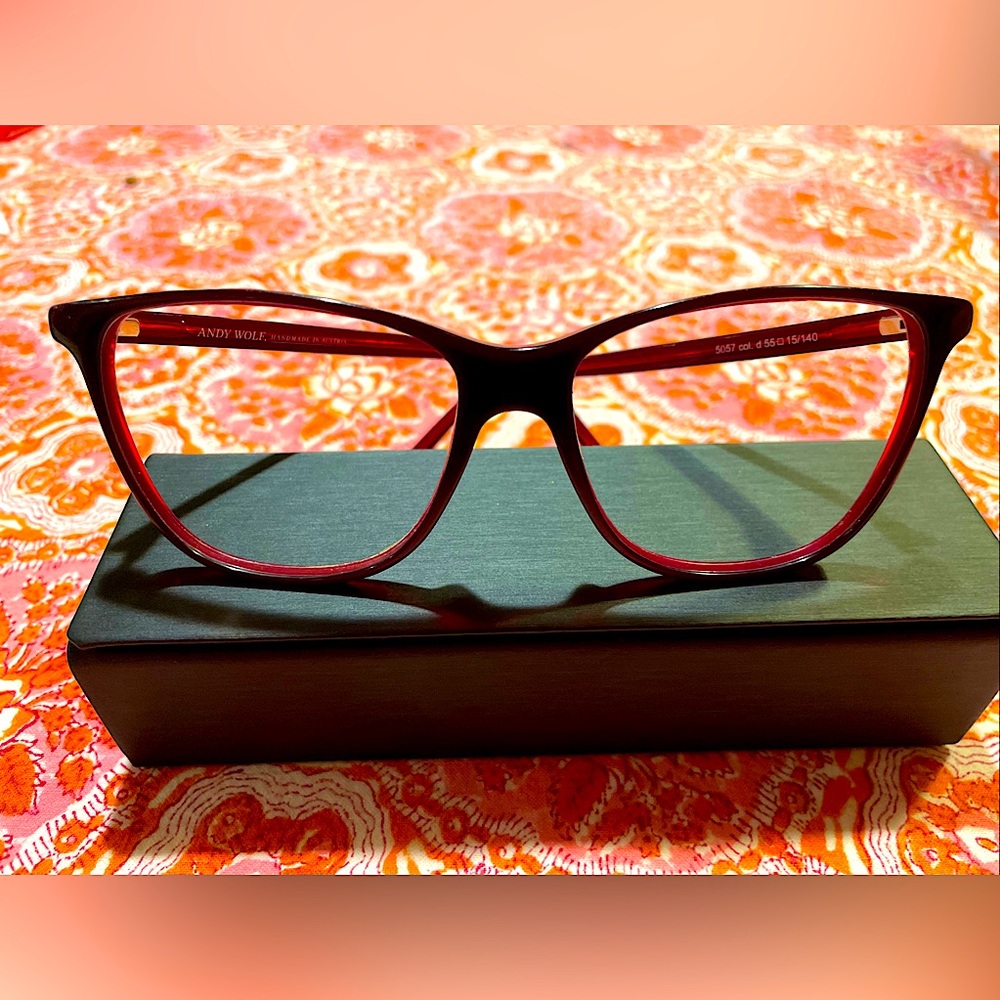 Andy Wolf Preowned Eyeglass Frames Red 5057